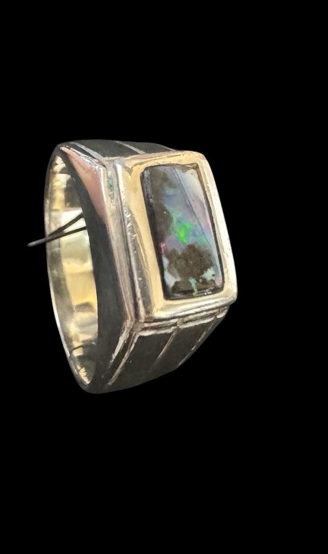 Square Natural Opal Ring