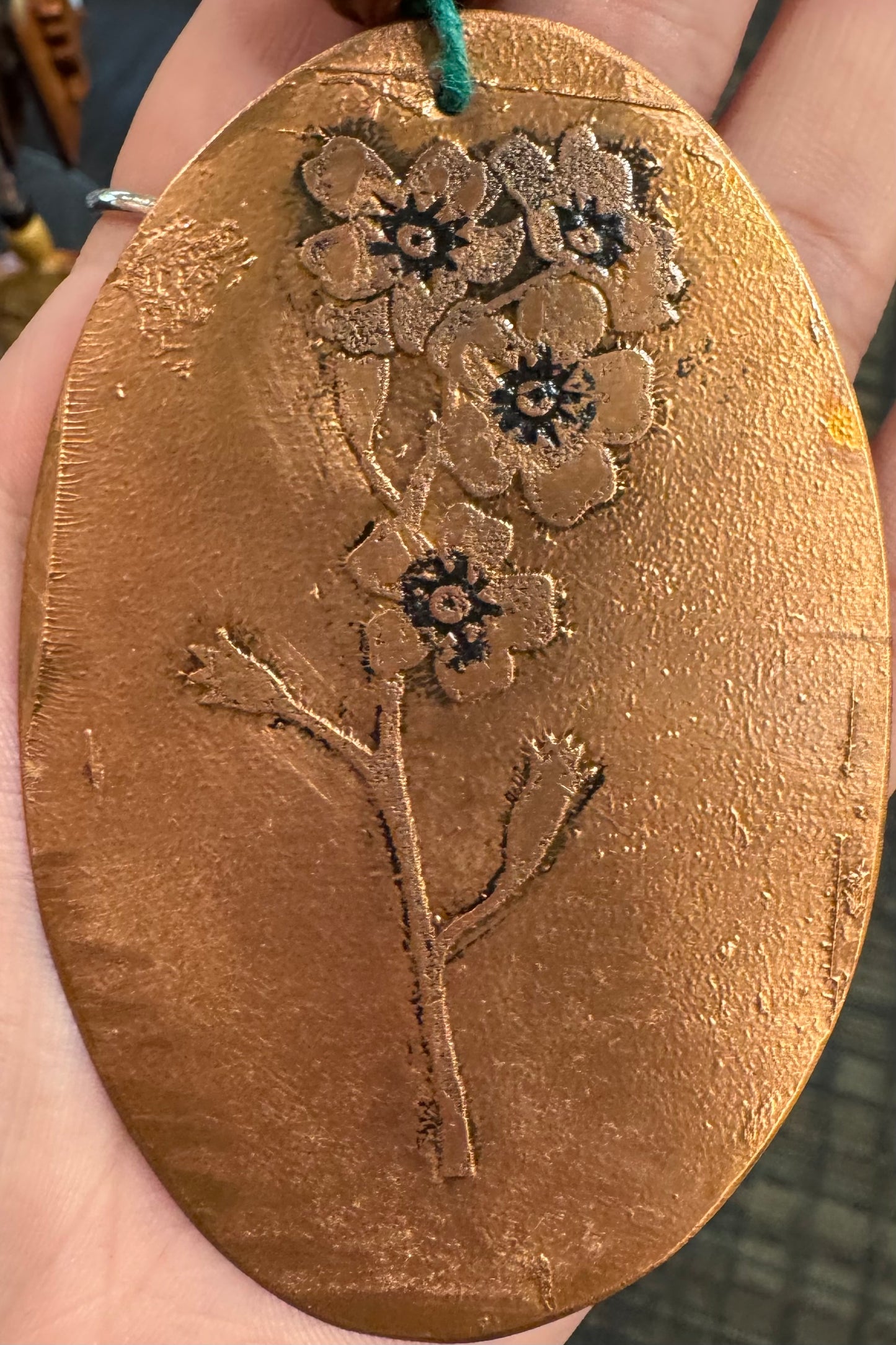 Forget-Me-Not Copper Ornament